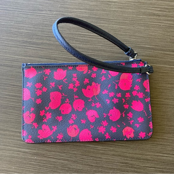 Coach Black and Pink Floral Wristlet - Picture 3 of 11